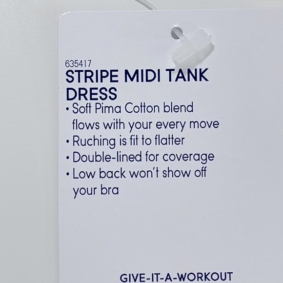 Athleta Ruched Stripe Midi Tank Dress Size M - Picture 12 of 12